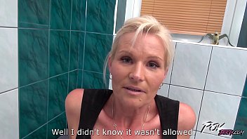 Blonde cleaning lady fucked by manager who can be her sonny