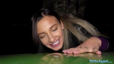 Public Agent Sexy tattooed horny minx night time fuck and facial cumshot