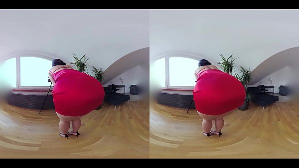 Czech VR 345 – Hot Whore in Taut Crimson Sundress Railing Man sausage