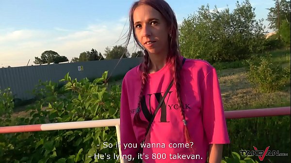 Crazy lost assistant missed bus & love rail on man sausage in van